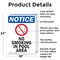 Signmission No Smoking In Pool Area OSHA Notice Sign, Aluminum, 18in W x 24in L, 2PK OS-2PACK-NS-A-1824-V-14802 - alternate 2